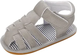 Baby Boys Girls Sandals Closed-Toe Infant Soft Rubber Sole Outdoor Shoes For First Walkers No Slip Rome Shoes