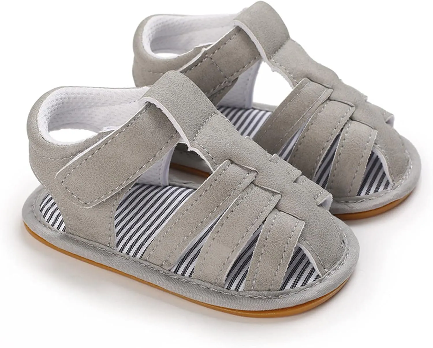 Baby Boys Girls Sandals Closed-Toe Infant Soft Rubber Sole Outdoor Shoes For First Walkers No Slip Rome Shoes