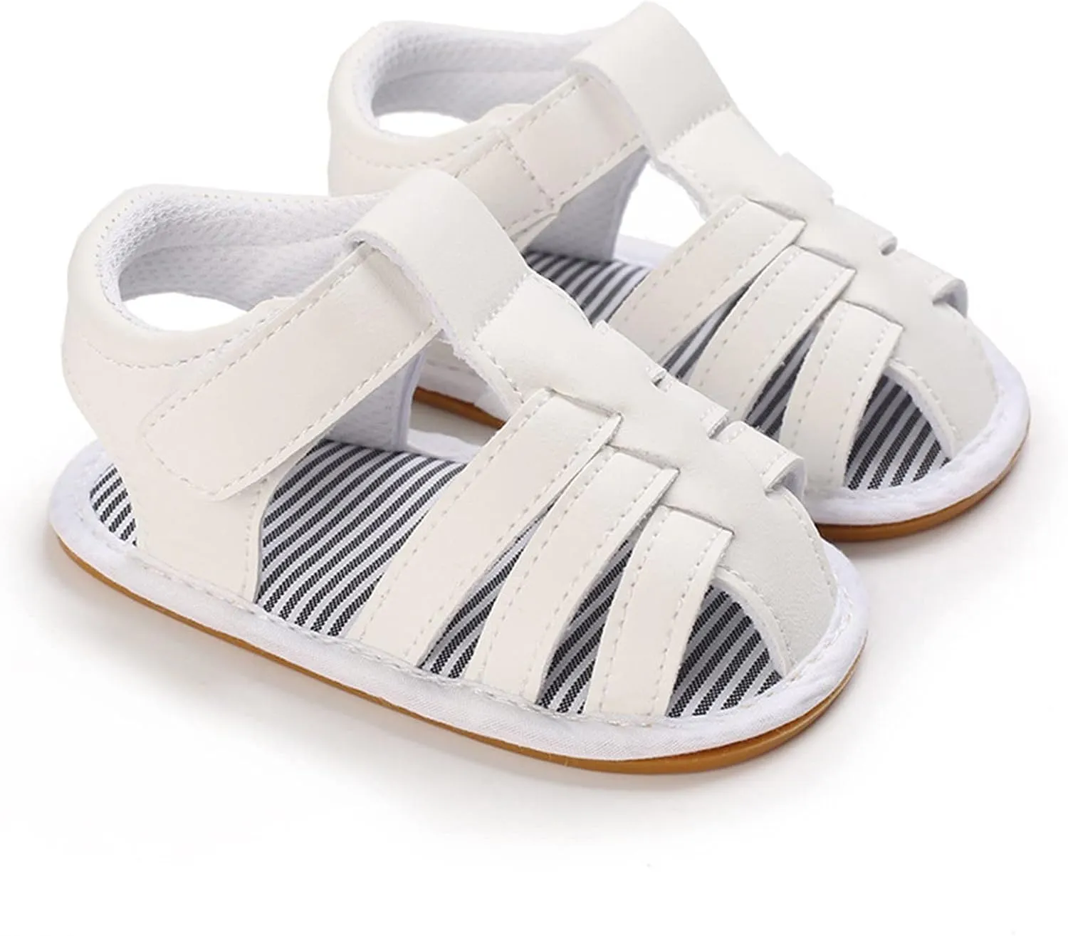 Baby Boys Girls Sandals Closed-Toe Infant Soft Rubber Sole Outdoor Shoes For First Walkers No Slip Rome Shoes