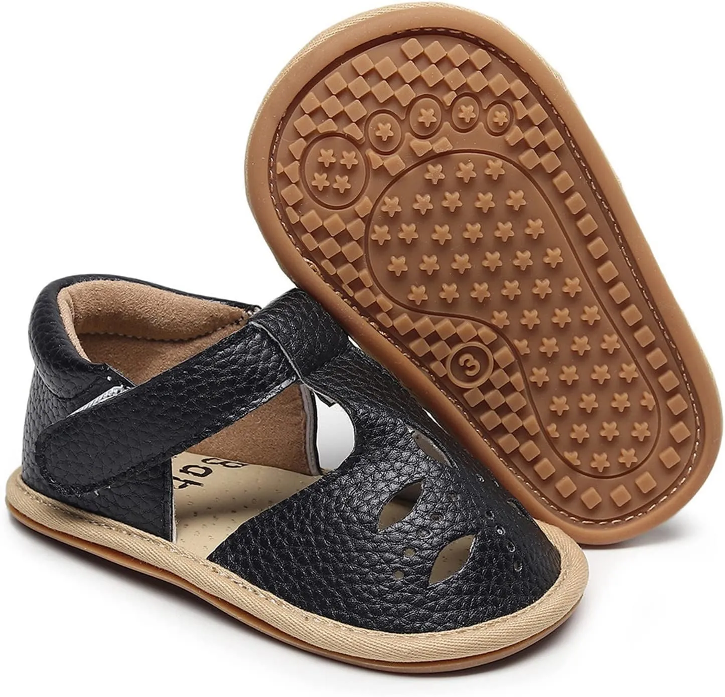 Baby Boys Girls Sandals PU Leather Soft Anti-Slip Rubber Sole Infant Summer Outdoor Shoes Toddler First
