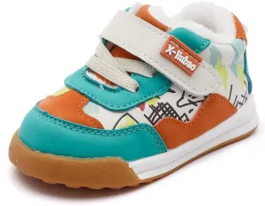 Baby Boys Girls Shoes for Toddler 1-3 Years Warm Sneakers with Plush Faux Fur Lining Soft Rubber Sole Non-Slip Outdoor Boots
