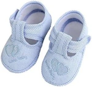 Baby Boys Girls Sneakers Striped Shoes Causal Soft Anti-Slip Sole Pre-Walkers Sport Outdoor Sneakers (Blue, 12)