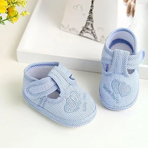 Baby Boys Girls Sneakers Striped Shoes Causal Soft Anti-Slip Sole Pre-Walkers Sport Outdoor Sneakers (Blue, 12)