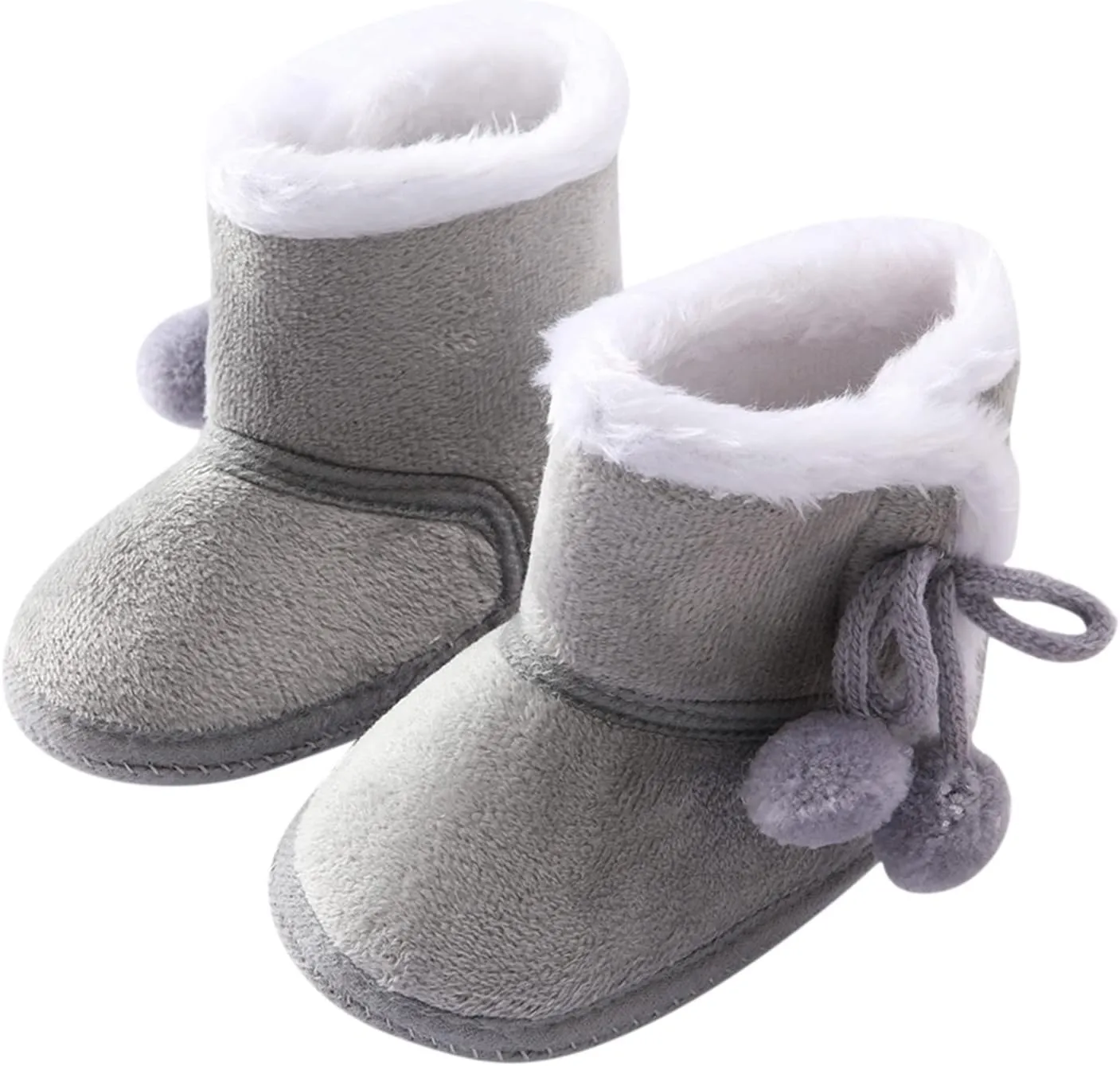 Baby Boys Girls Snow Boots Fur Lined Non Slip Soft Sole Toddler First Walker Winter Warm Crib Shoes Waterproof