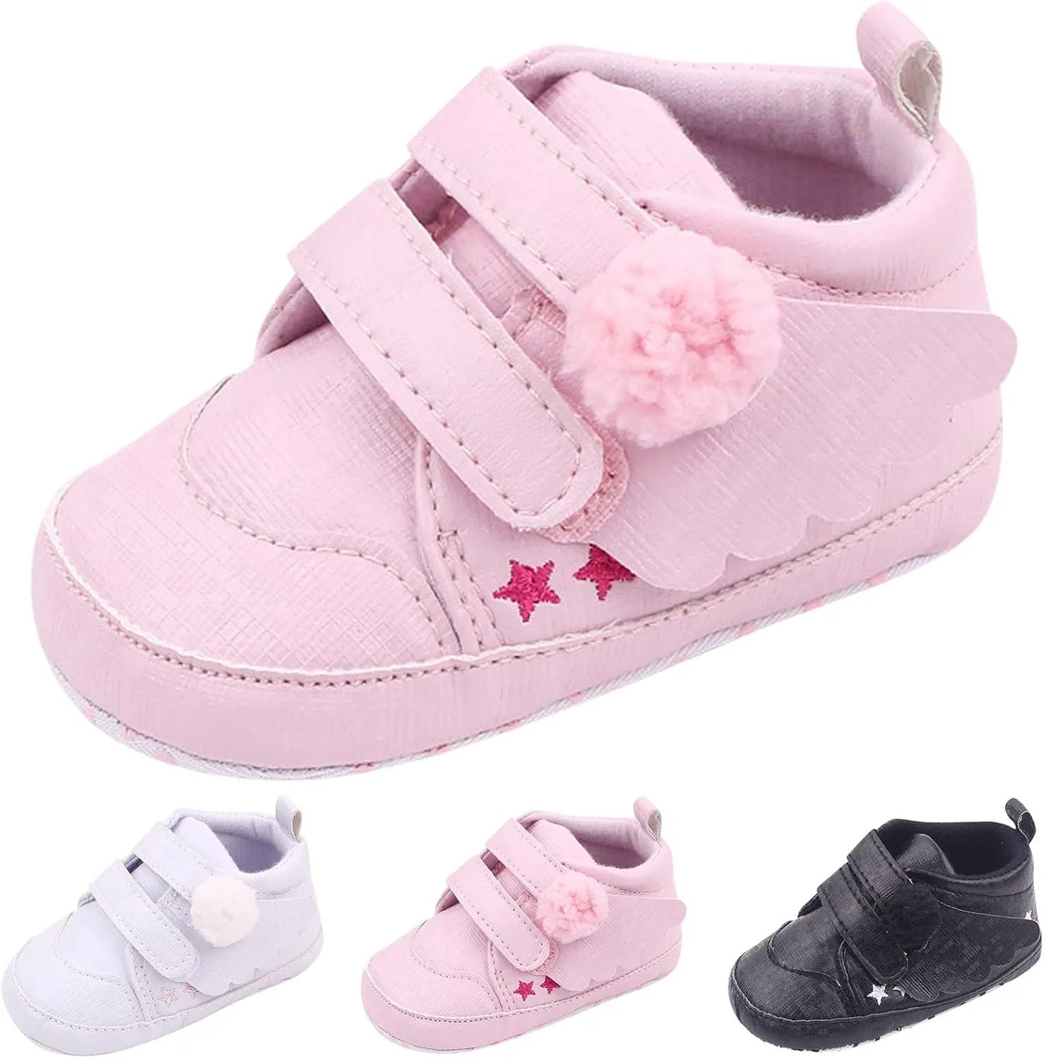 Baby Boys Girls Wing First Walking Ankle Boots, Infant Soft Sole Sneakers Fashion High-Top Ankle Length Shoes
