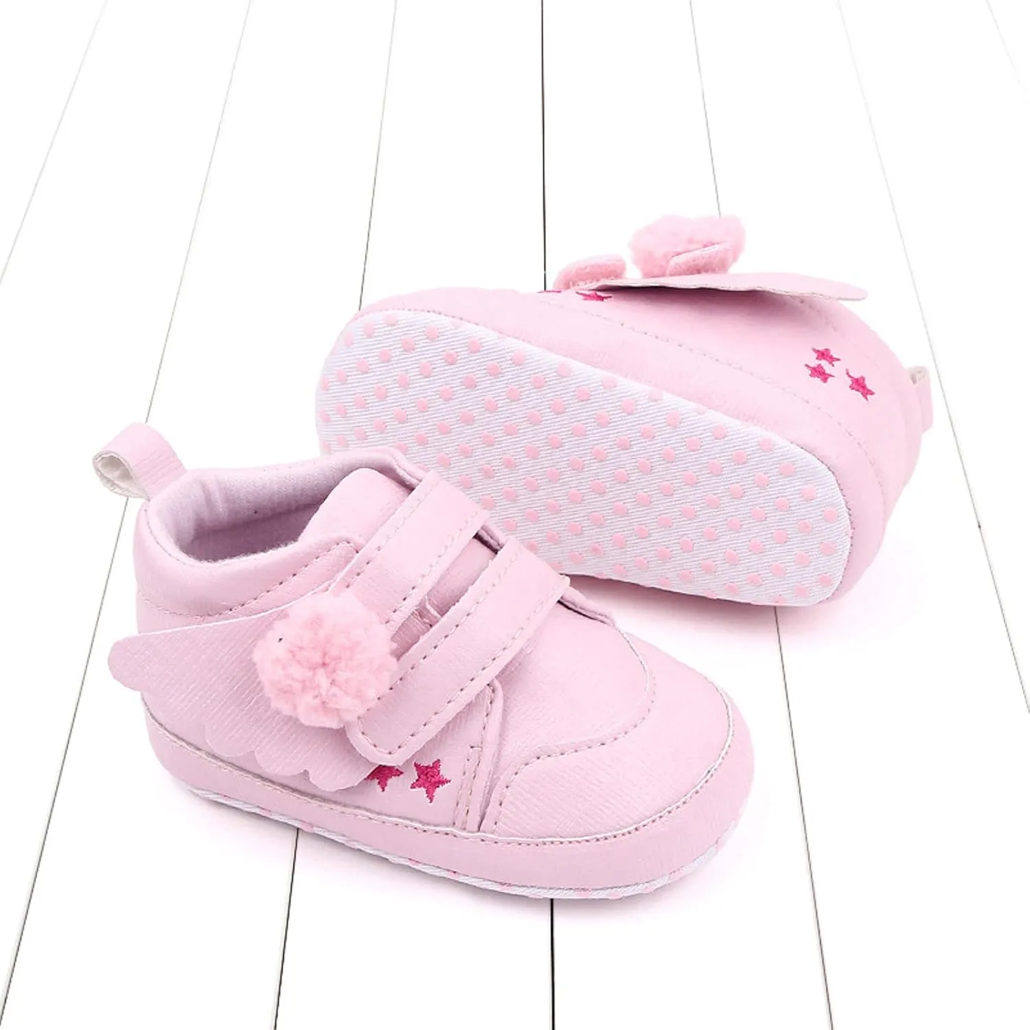 Baby Boys Girls Wing First Walking Ankle Boots, Infant Soft Sole Sneakers Fashion High-Top Ankle Length Shoes
