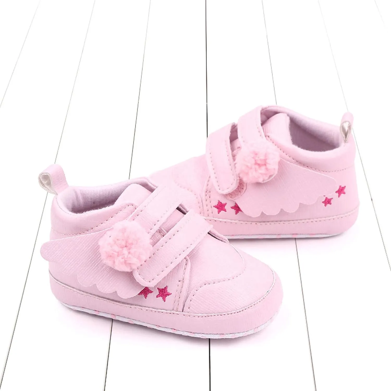 Baby Boys Girls Wing First Walking Ankle Boots, Infant Soft Sole Sneakers Fashion High-Top Ankle Length Shoes