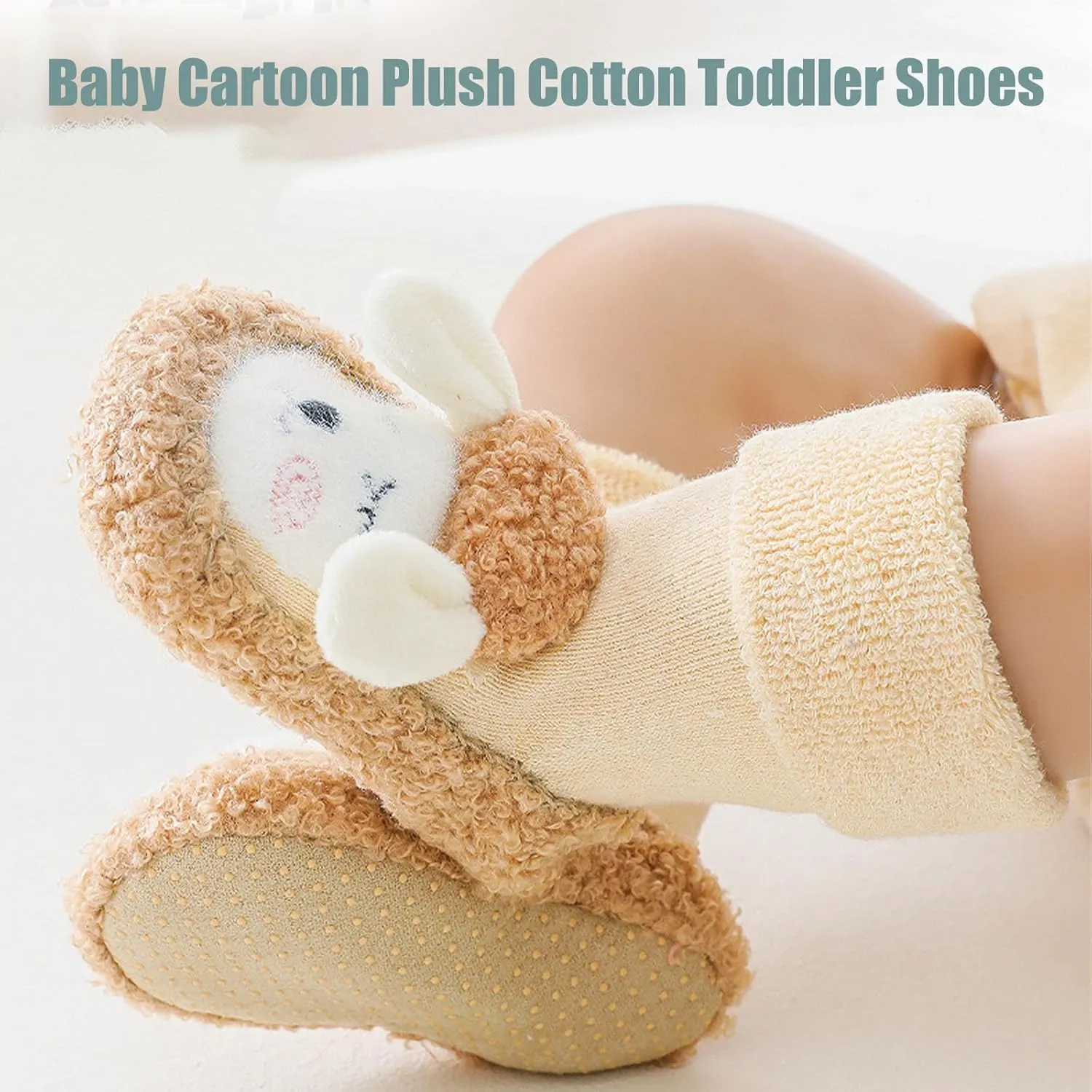 Baby Cartoon Plush Cotton Toddler Shoes,2025 Fall Winter Non Slip Baby Shoes,Baby Plush Cotton Toddler Shoes
