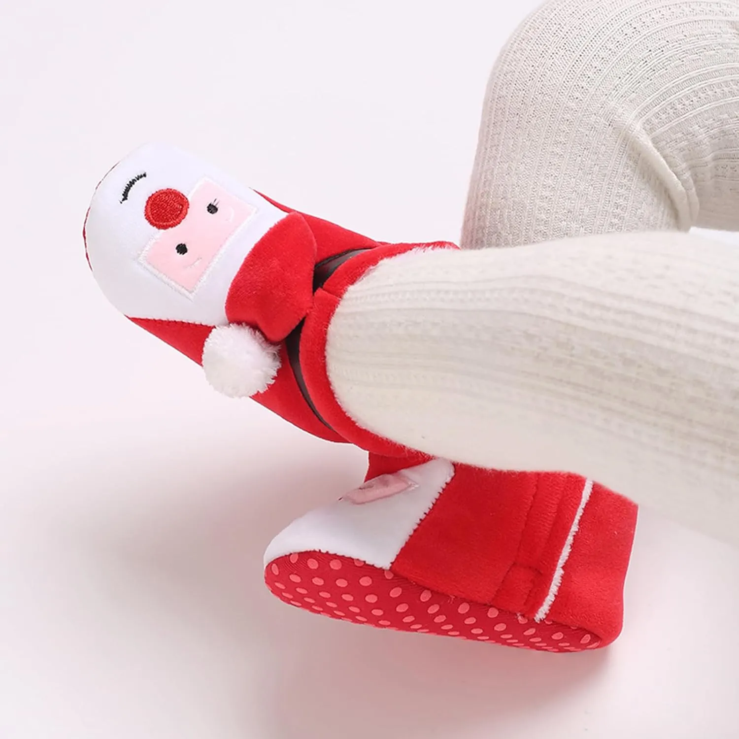 Baby Christmas Shoes Soft Santa Slippers Infanr Cozy Fleece Booties Winter Warm Prewalkers Crib Shoes