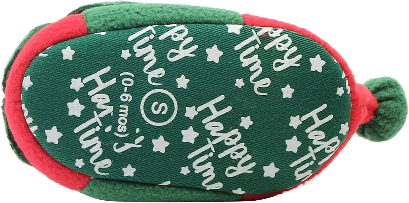 Baby Christmas Shoes Soft Santa Slippers Infanr Cozy Fleece Booties Winter Warm Prewalkers Crib Shoes
