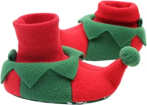Baby Christmas Shoes Soft Santa Slippers Infanr Cozy Fleece Booties Winter Warm Prewalkers Crib Shoes