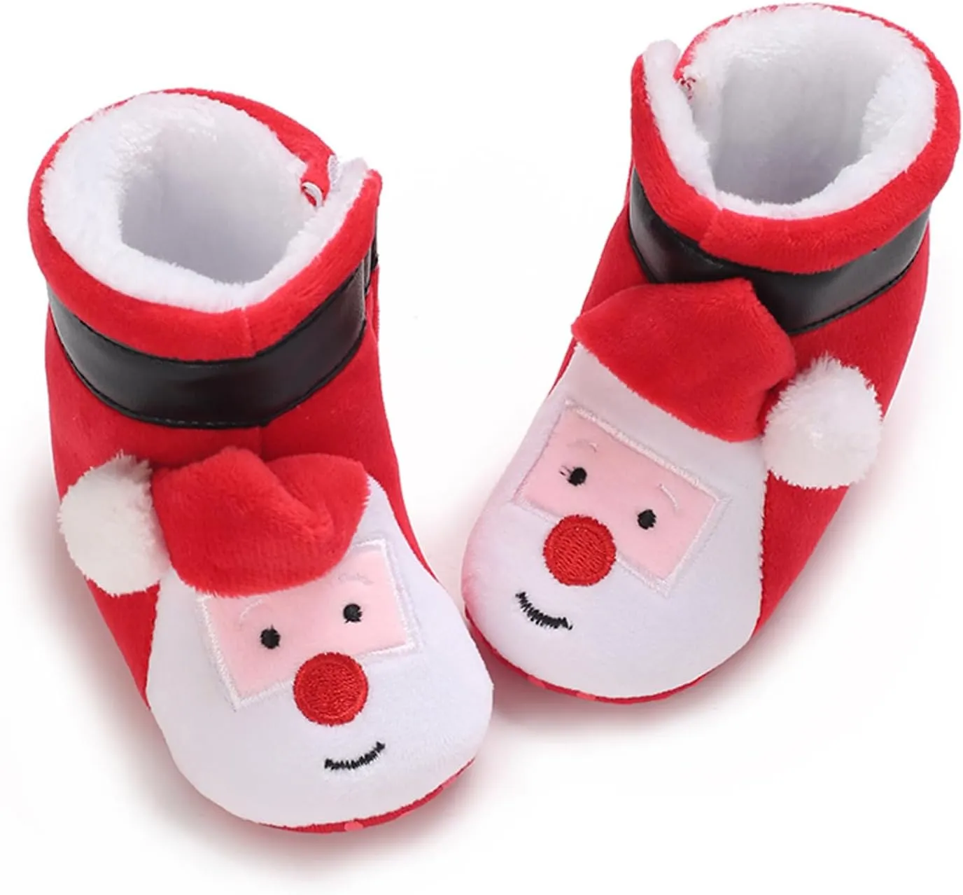 Baby Christmas Shoes Soft Santa Slippers Infanr Cozy Fleece Booties Winter Warm Prewalkers Crib Shoes