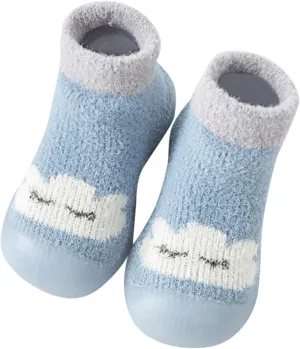 Baby Cute Pattern Socks Shoes Baby Boys Girls First Walking Shoes Cute Cartoon Warm Thickened Shoes Baby Sock Shoes