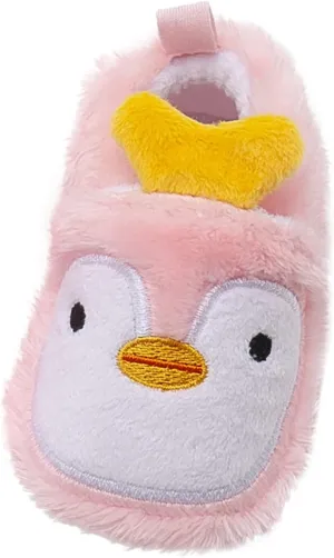 Baby Cute Shape Fuzzy Slippers Girls Boys Furry Soft Sole Non Slip House Slipper Infant Flannel Round Toe Shoes