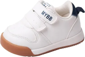 Baby Double Strap Sneakers, Casual Athletic Shoes for Girls Boys, Comfortable Fit Flat Bottom Non Slip Sport Shoes
