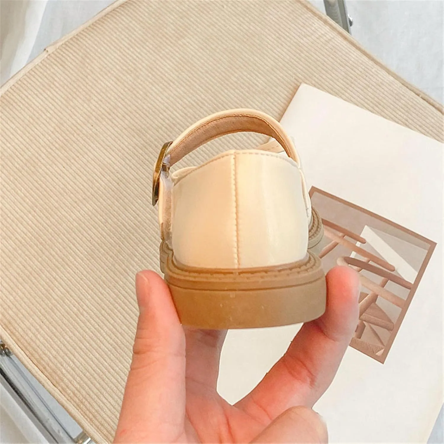 Baby Flat Sole Shoes Girls Leather Bow Design Soft Round Toe Princess Dress Flat Shoes(Toddler/Little Kid/Big