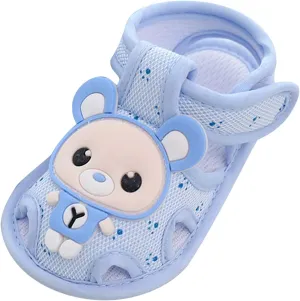 Baby Girl Boy Sandals Infant Toddler Shoes First Walkers Prewalkers Soft Sole Breathable Flat Shoes (Blue, 4 Infant)