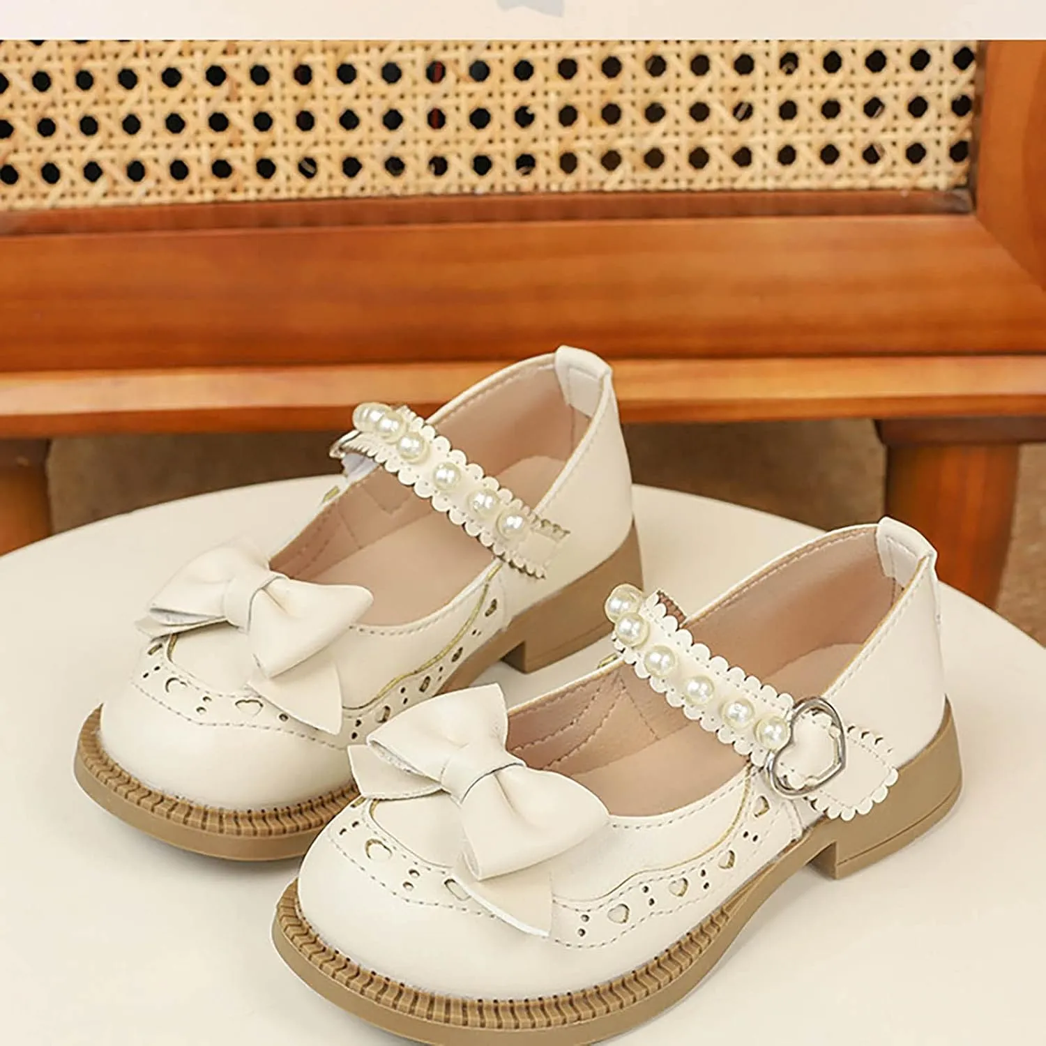 Baby Girls Bow Mary Jane Shoes Soft Sole Single Shoes New Lightweight Soft Breathable Non Slip Shoes Toddler Shoes
