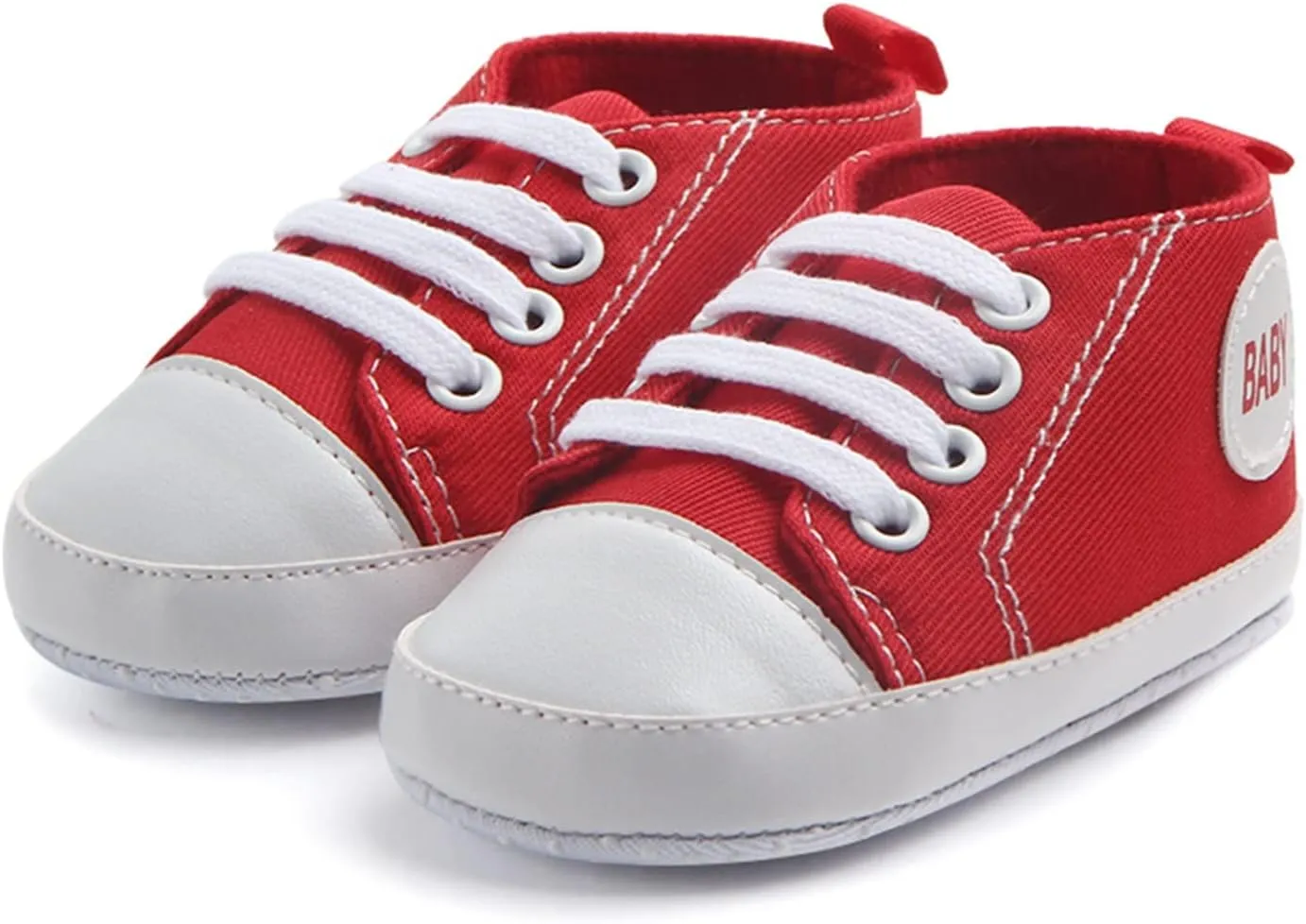 Baby Girls Boys Canvas Sneakers Soft Sole High-Top Ankle First-Walkers Step Shoes Infant Toddler Girl Shoes with Lights
