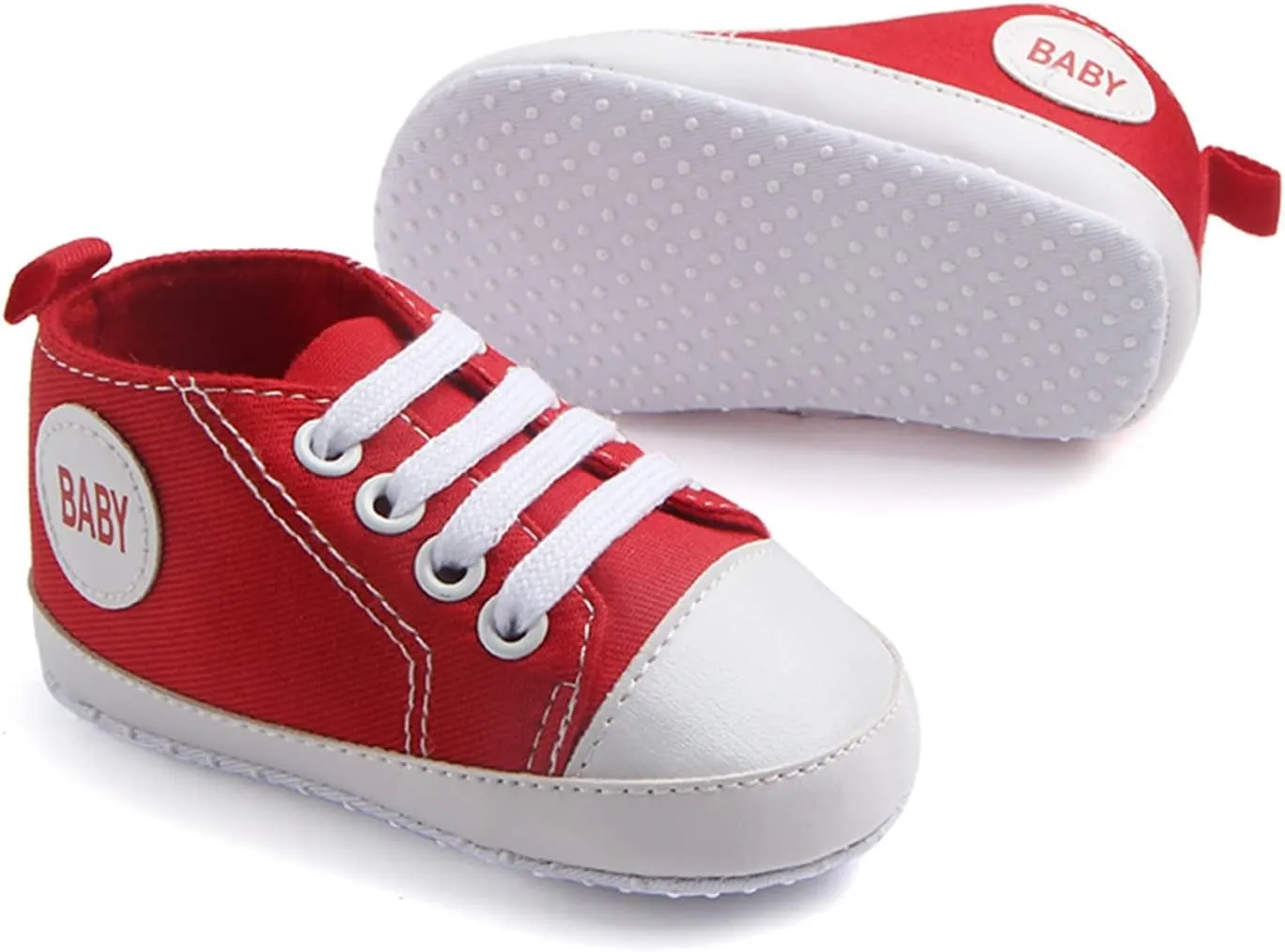 Baby Girls Boys Canvas Sneakers Soft Sole High-Top Ankle First-Walkers Step Shoes Infant Toddler Girl Shoes with Lights