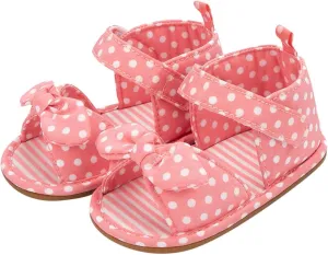 Baby Girls Boys Sandals Infant Toddler Polka Dots Shoes Non-Slip Soft Sole Prewalker Cute Summer Shoes (Pink, 11 Infant)
