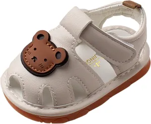 Baby Girls Boys Sandals Infant Toddler Shoes First Walking Shoes Soft Anti-Slip Sole Flat Shoes Causal (Beige, 6 Infant)