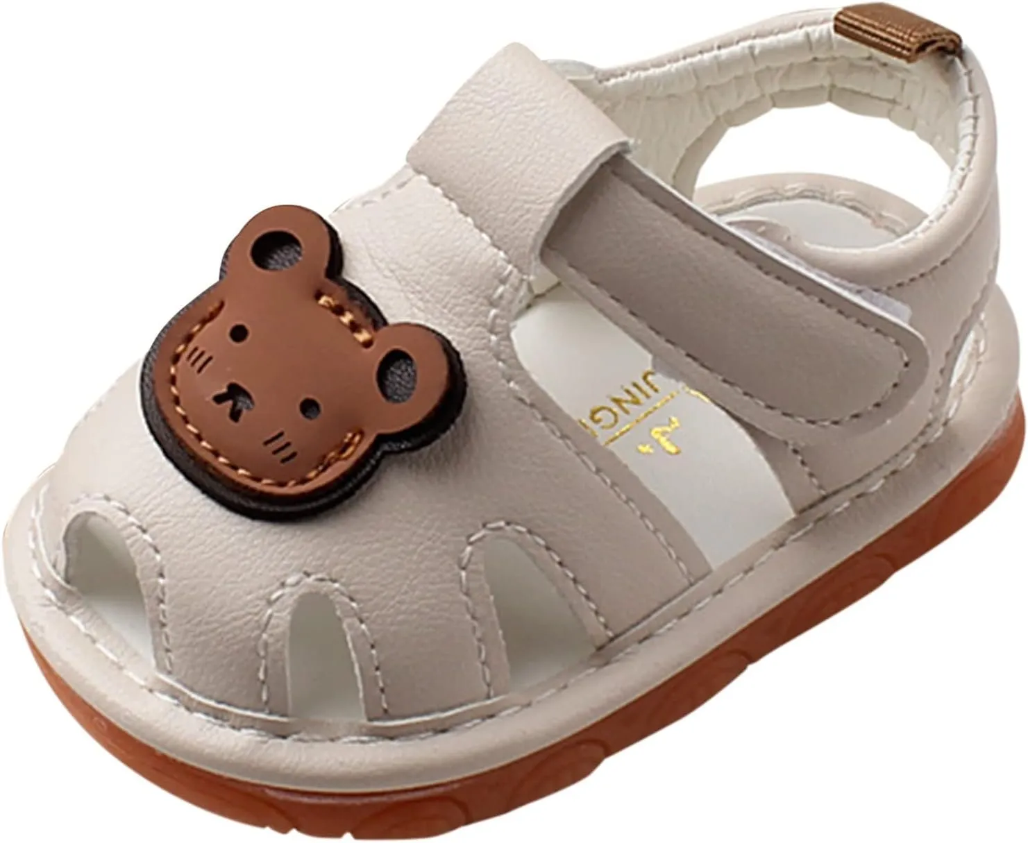 Baby Girls Boys Sandals Infant Toddler Shoes First Walking Shoes Soft Anti-Slip Sole Flat Shoes Causal (Beige, 6 Infant)