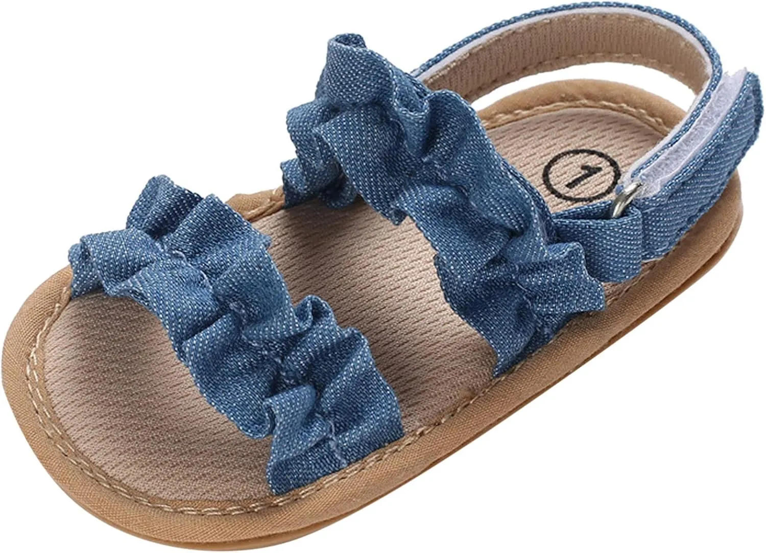 Baby Girls Boys Sandals Infant Toddler Shoes Ruffles First Walkers Soft Sole Sneakers Summer Beach (Blue, 4 Infant)