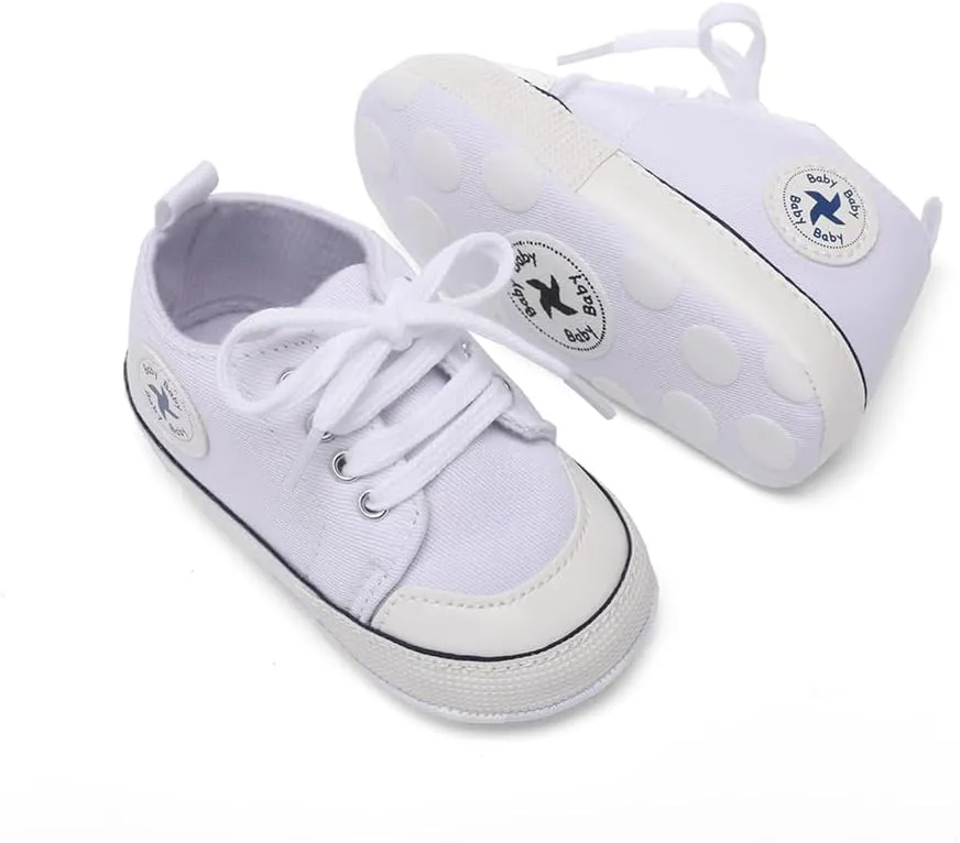 Baby Girls Boys Shoes Soft Anti-Slip Sole Newborn First Walkers High Top Canvas Denim Unisex Infant Sneaker