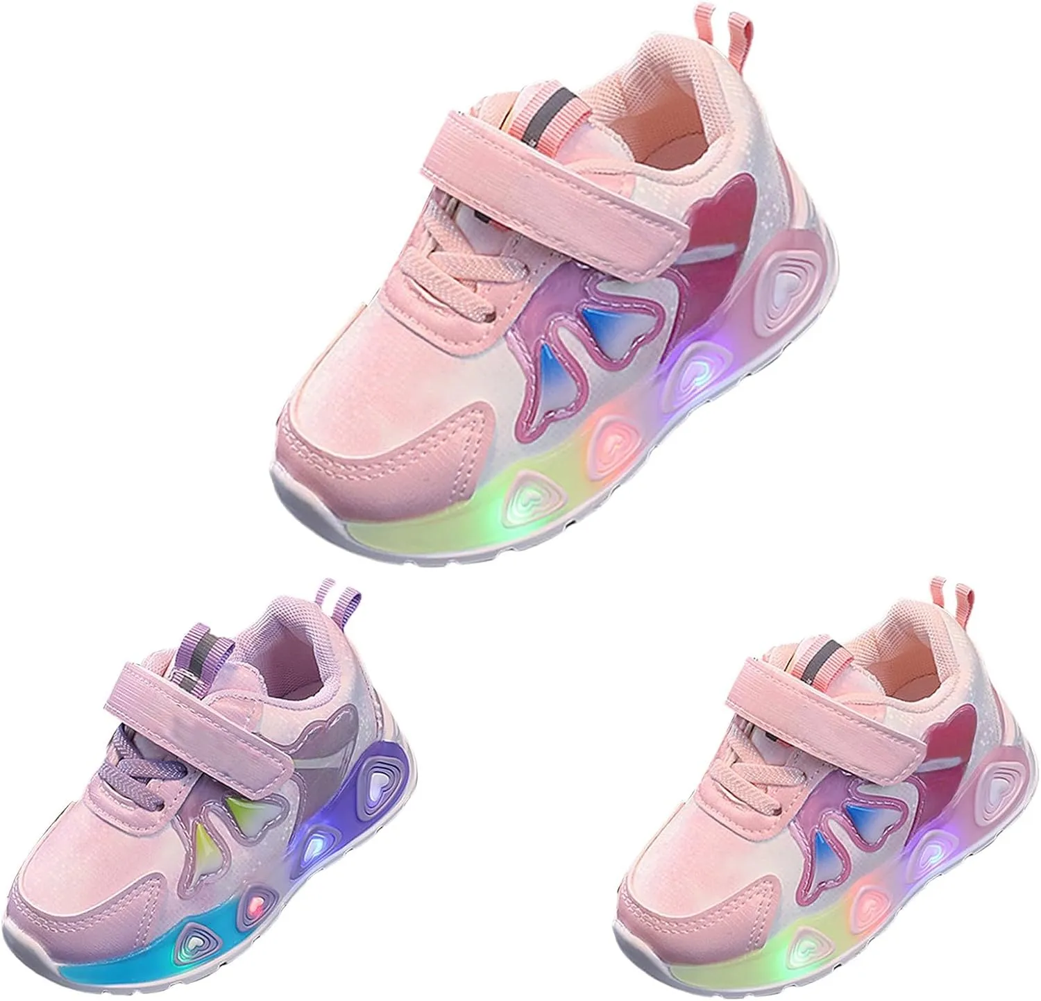 Baby Girls Cute artoon Light Up Sneaker Toddler Open Toe Led Soft Sole Sport Shoes Infant First Walking Non Slip Shoes