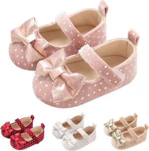 Baby Girls Mary Jane Flat Infant Non Slip First Walking Soft Sole Shoes Wedding Dress Shoes