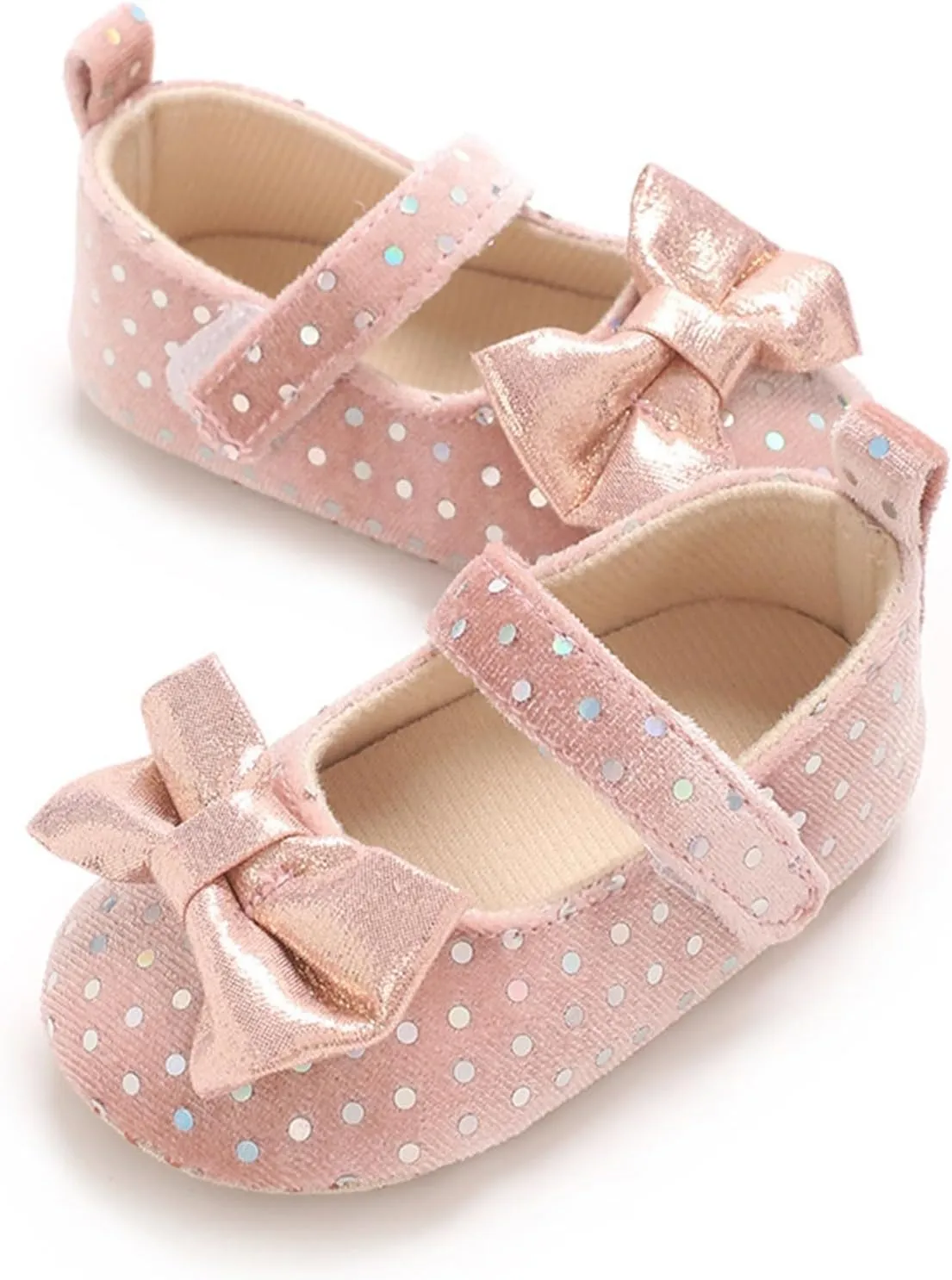 Baby Girls Mary Jane Flat Infant Non Slip First Walking Soft Sole Shoes Wedding Dress Shoes