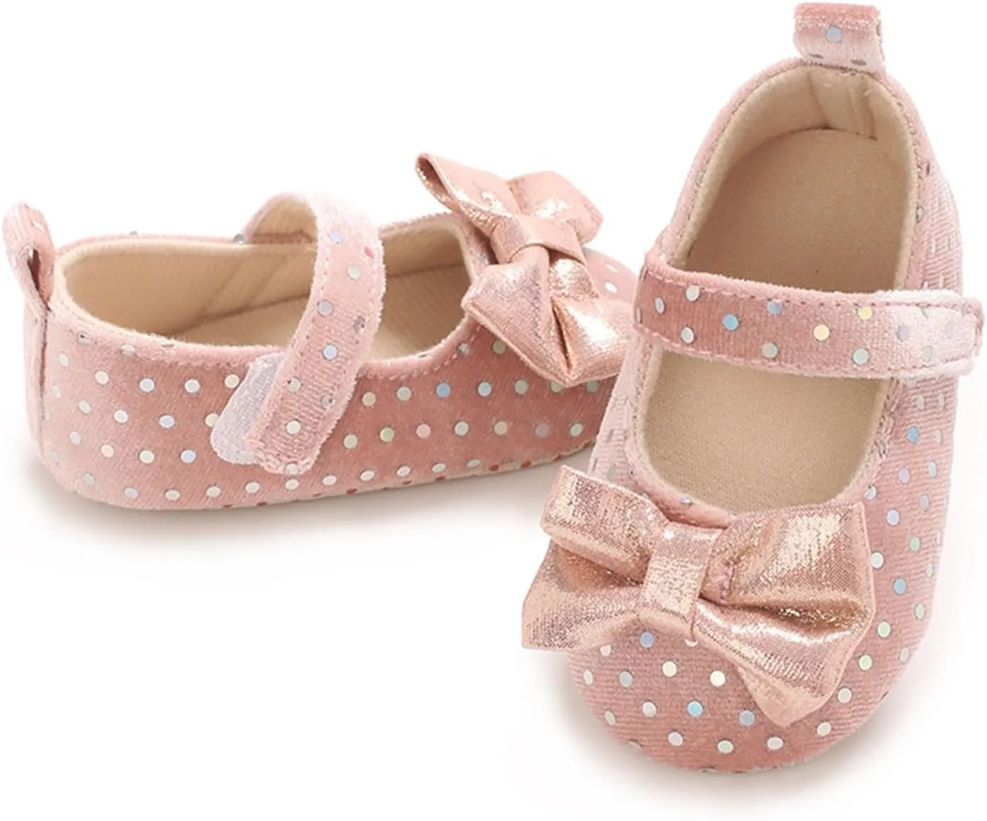 Baby Girls Mary Jane Flat Infant Non Slip First Walking Soft Sole Shoes Wedding Dress Shoes