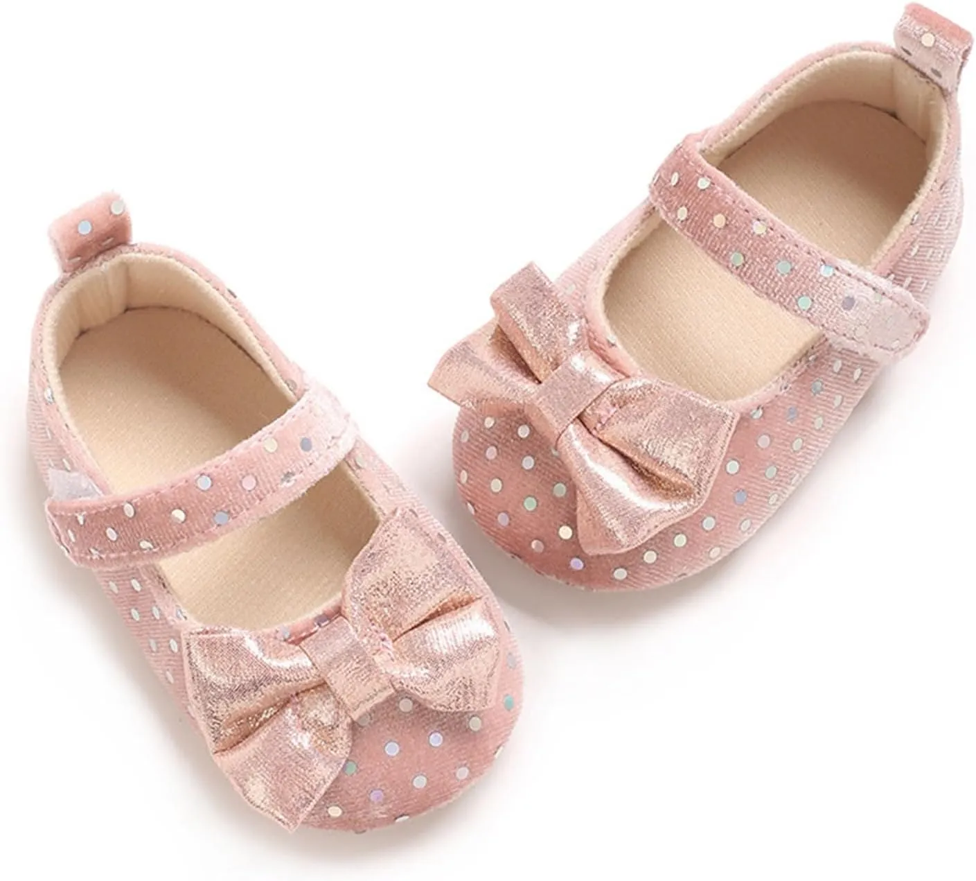 Baby Girls Mary Jane Flat Infant Non Slip First Walking Soft Sole Shoes Wedding Dress Shoes
