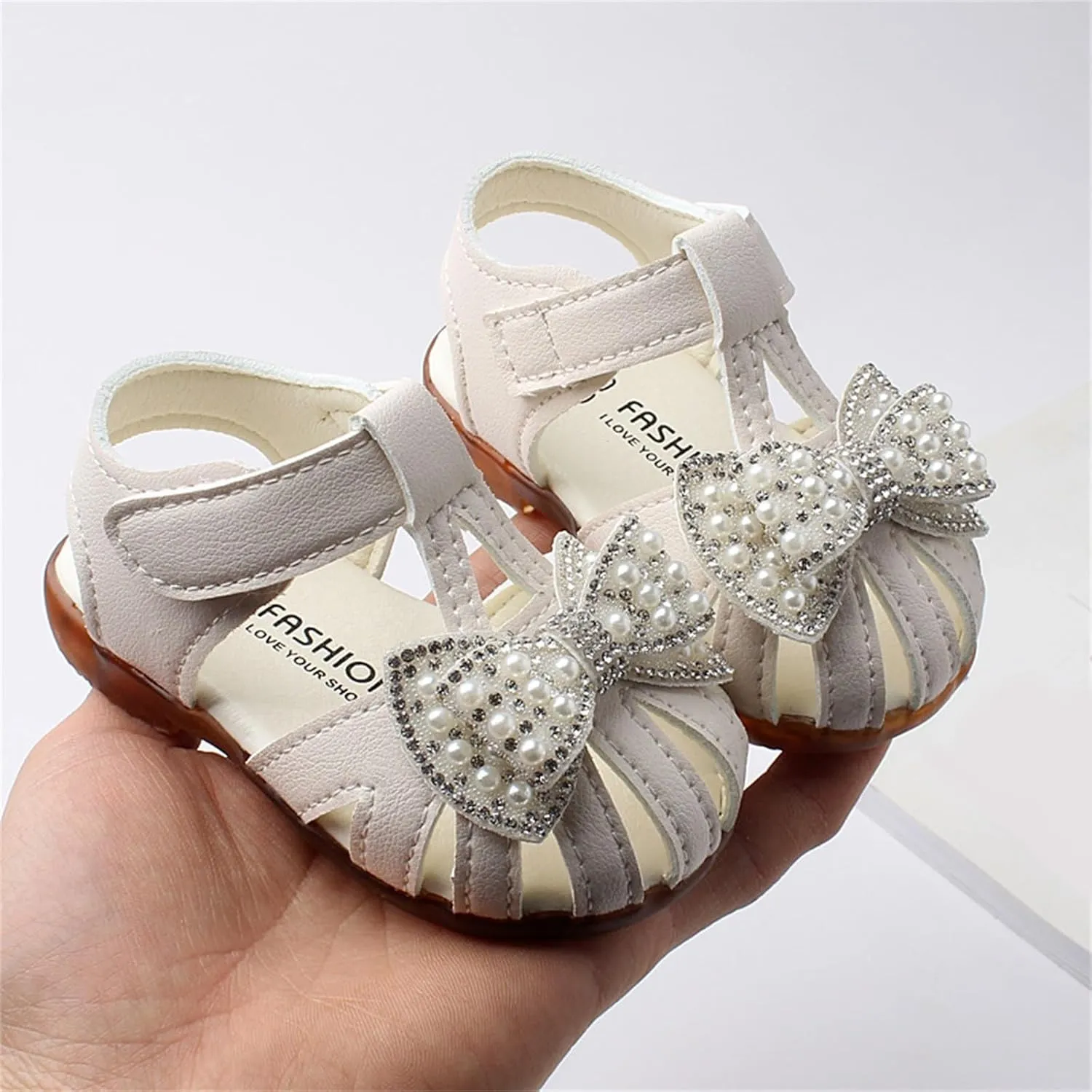 Baby Girls Shoes Toddler Baby Girl Shoes Breathable Shoe Dew Toe Shoe Bag Head Sandals Girl Leather Soft Closed Toe