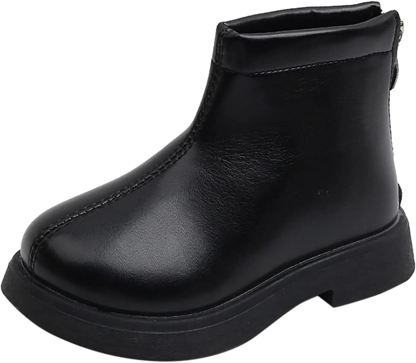Baby Girls Side Zipper Ankle Boots Thick Sole Non Slip Plush Warm Boots Fuzzy Boots Water Proof Boots Toddler Shoes