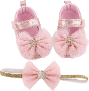 Baby High Top Sneakers Girls Shoes Infant Toddler Soft Baby Prewalker Headband Sneakers for Toddlers Boys