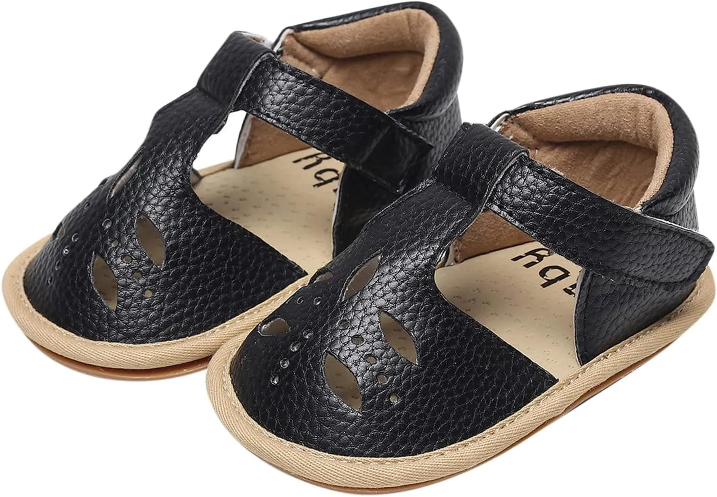 Baby Infant Boy Girl Sandals Shoes First Walking Shoes Soft Anti-Slip Rubber Sole Sneakers Fashion (Black, 8.5 Toddler)