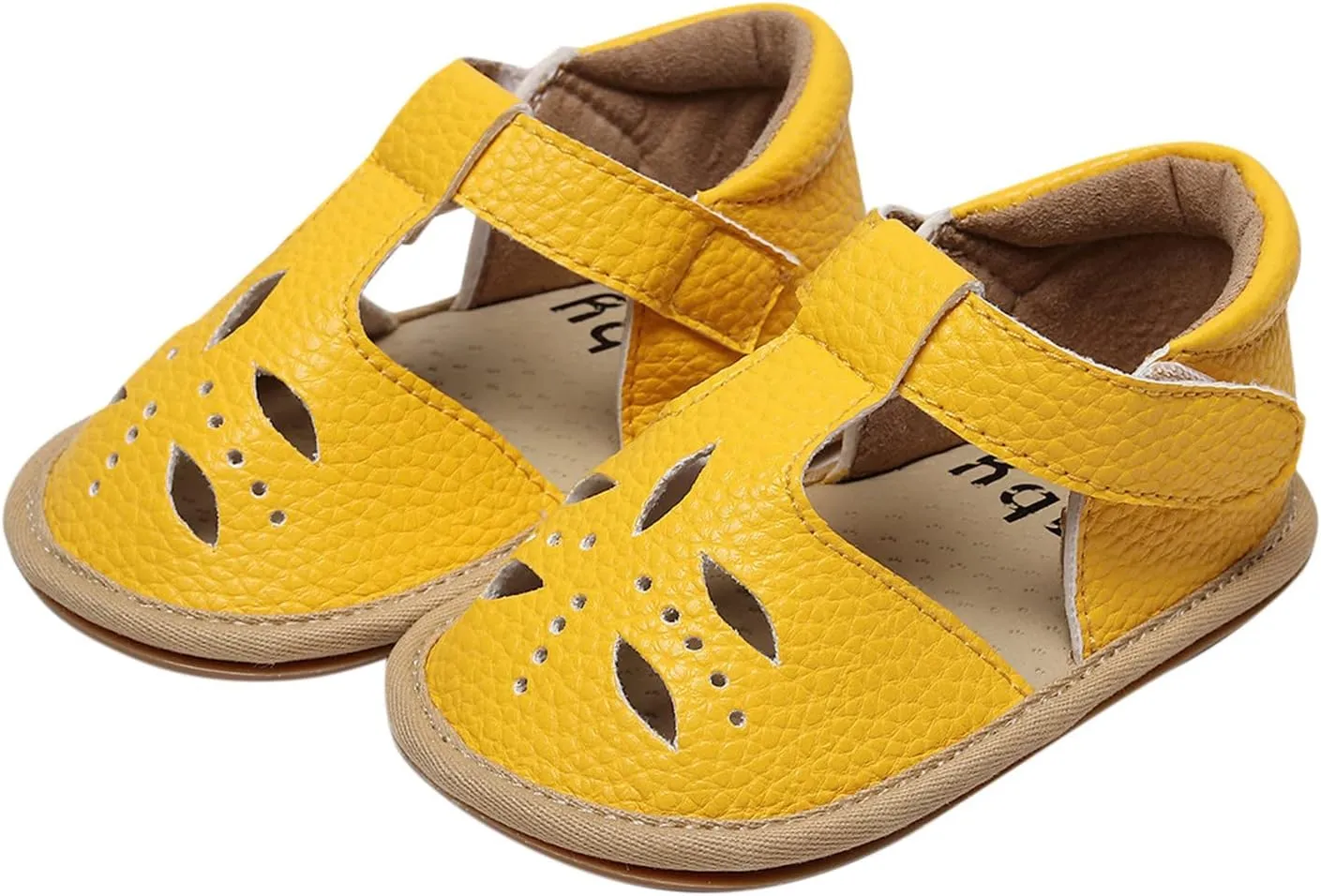 Baby Infant Boy Girl Sandals Shoes First Walking Shoes Soft Anti-Slip Rubber Sole Sneakers Fashion (Yellow, 5 Toddler)