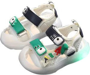 Baby Infant Boy Girl Sandals Summer Colorful Bright Light Shoes Athletic Non-Slip Soft Sole Sneaker (White, 5.5 Infant)