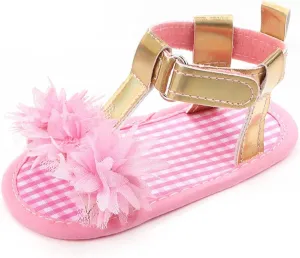 Baby Infant Shoes Boy Girl Sandals First Walkers Flat Shoes Lightweight Soft Sole Sneakers Summer (Pink, 4.5 Infant)