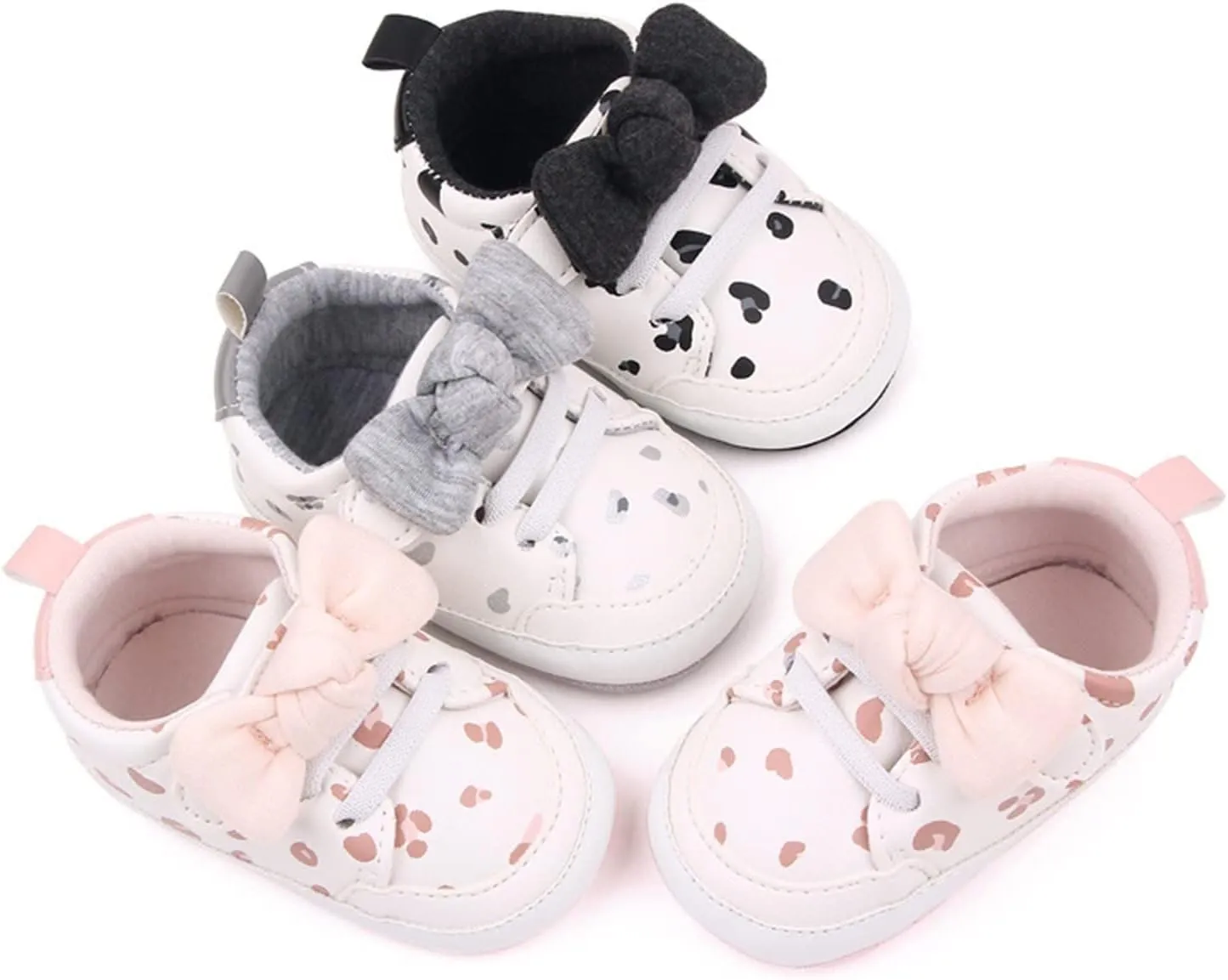 Baby Infant Sneakers Bow Open Toe Loafers Heart Shoes Cotton Soft Sole Non Slip First Walking Shoes Light Breathable