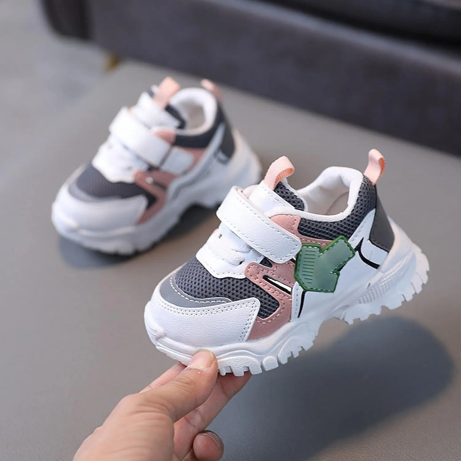 Baby Kids Mesh Sneakers Toddler Boys Girls Lace-up Tennis Fall Anti Slip Outdoor Walking Casual Sport Shoes
