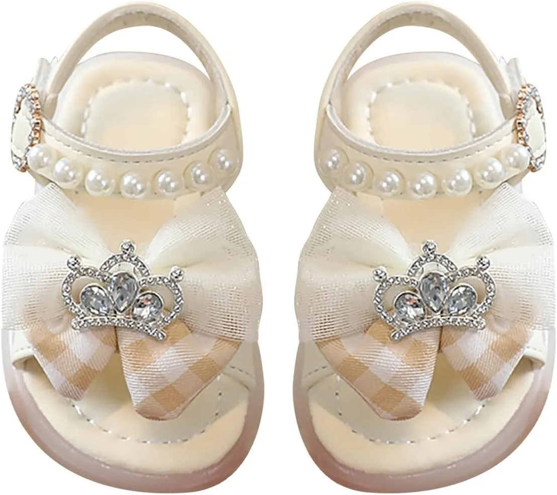 Baby Kids Princess Dress Girls Sandals Summer For Children Wearing Beach Shoes Pearl Soft Sole Lightweight Shoes