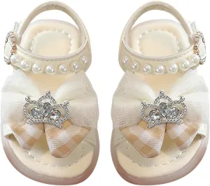 Baby Kids Princess Dress Girls Sandals Summer For Children Wearing Beach Shoes Pearl Soft Sole Lightweight Shoes