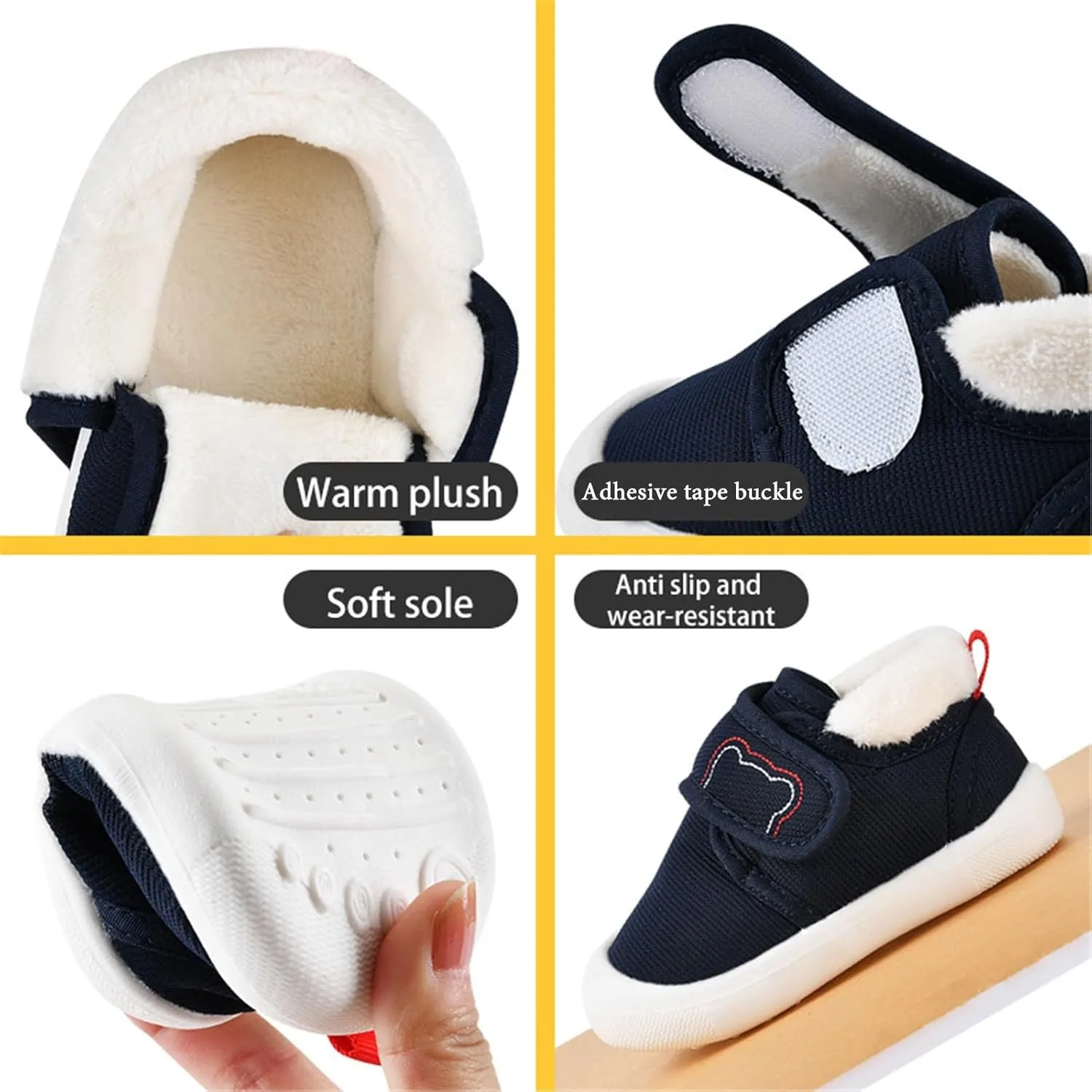 Baby Shoes Boys Girls Fall and Winter Soft Sole Non Slip Padded Cotton Shoes Lightweight Toddler Toddler Boys & Kids