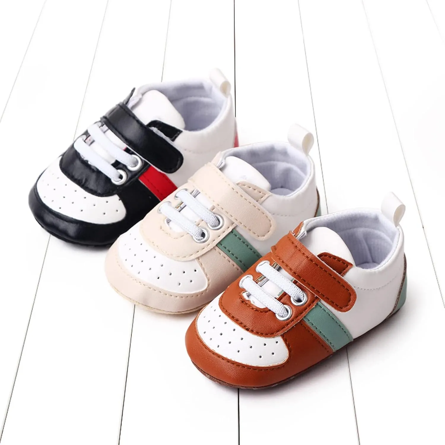 Baby Shoes Boys Girls Infant Sneakers Non-Slip Rubber Sole Toddler Crib Shoes Unisex High Canvas First Walkers