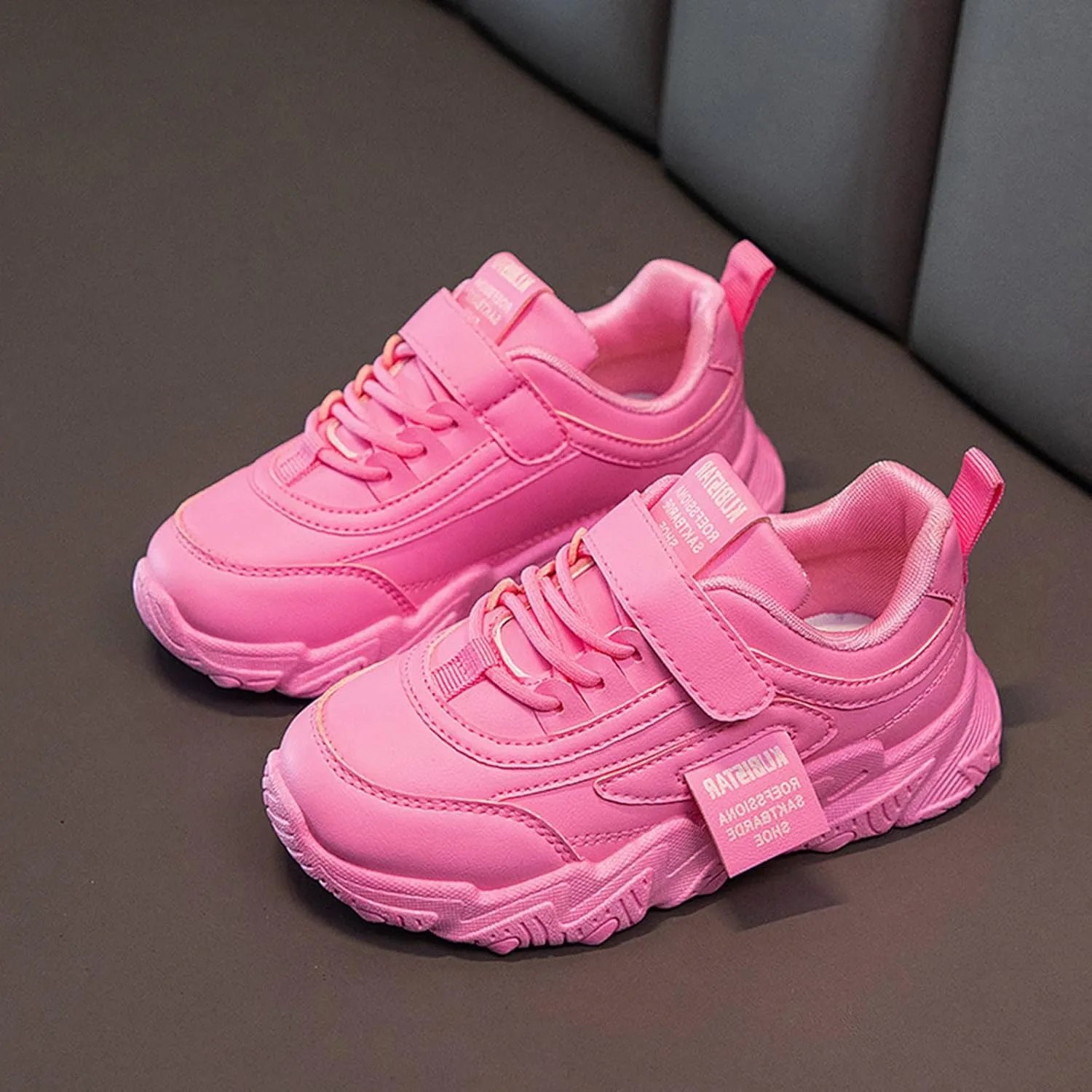 Baby Shoes Fashion All Seasons Children Sports Shoes Girls Flat Sole Non Slip Light Lace Up Sneaker for Girls