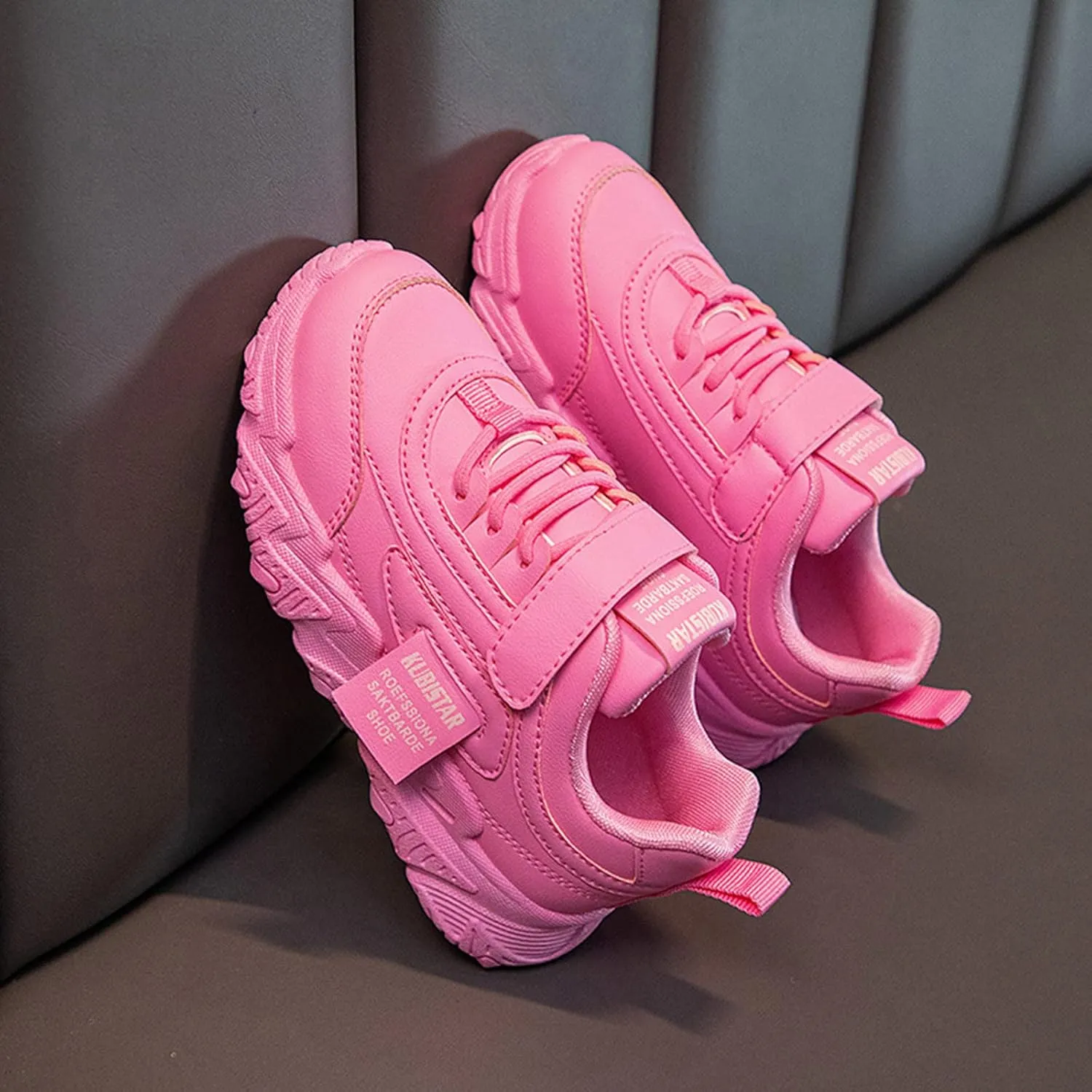 Baby Shoes Fashion All Seasons Children Sports Shoes Girls Flat Sole Non Slip Light Lace Up Sneaker for Girls