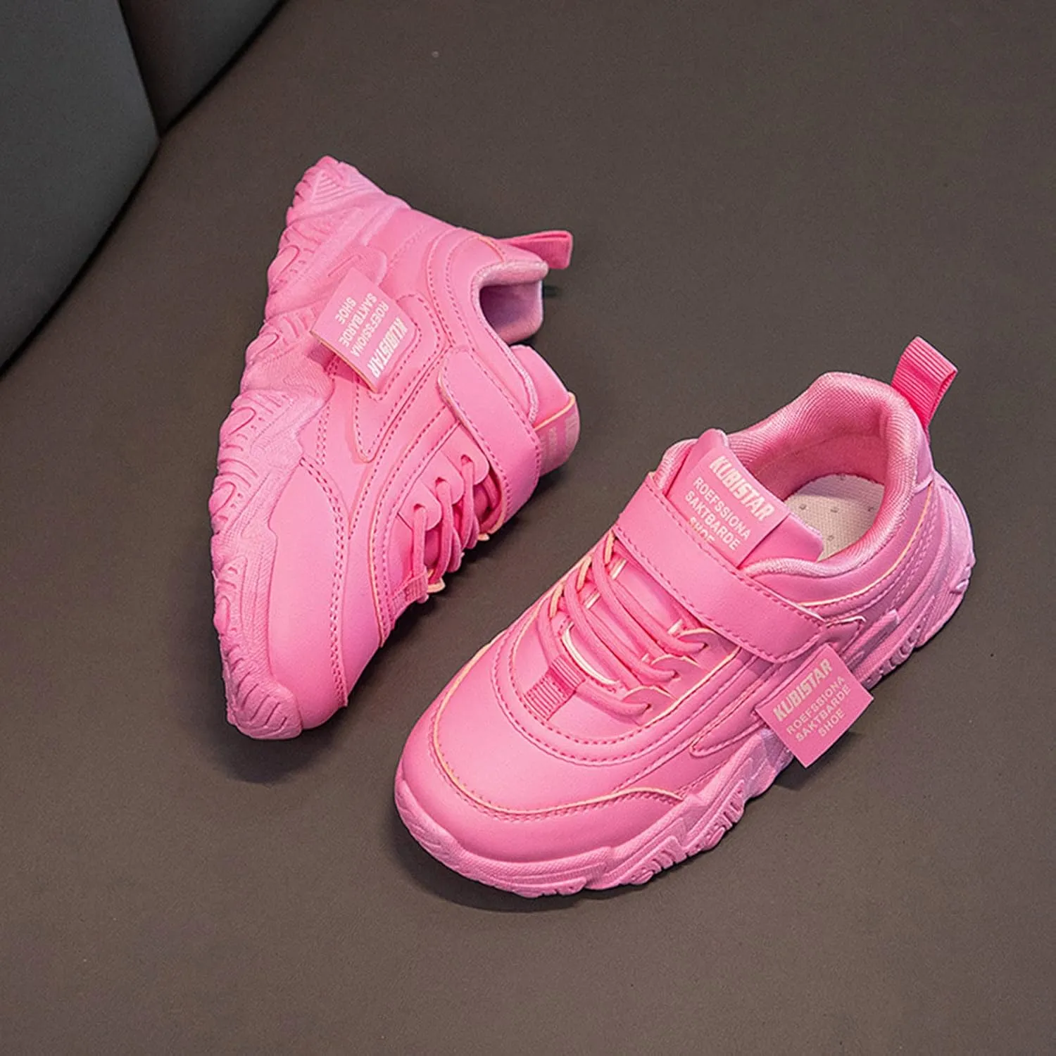 Baby Shoes Fashion All Seasons Children Sports Shoes Girls Flat Sole Non Slip Light Lace Up Sneaker for Girls